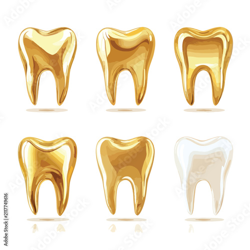 set of golden teeth