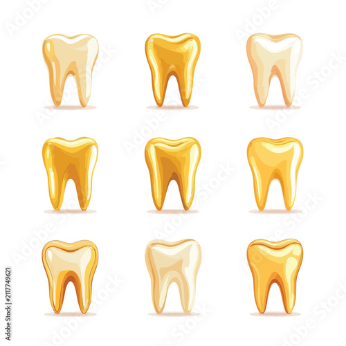 set of golden teeth