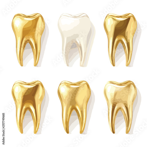 set of golden teeth