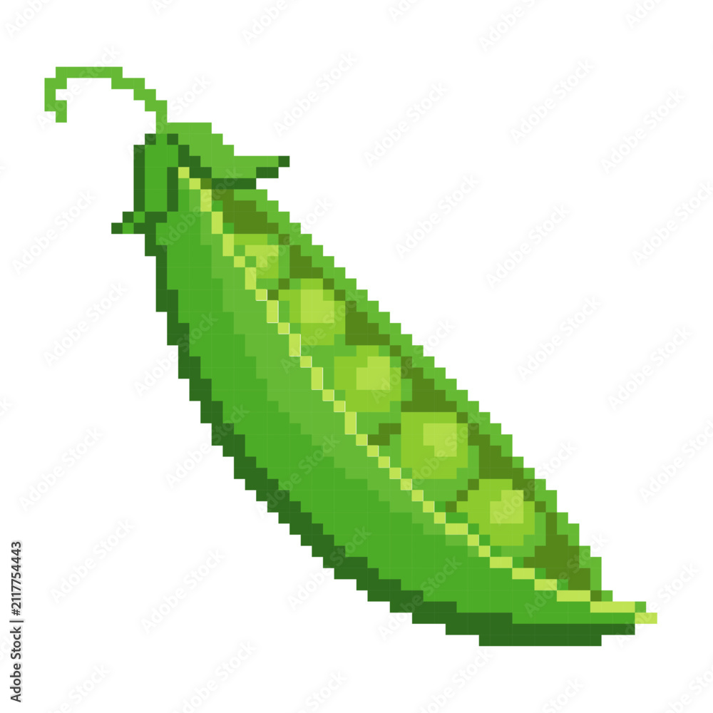 Fototapeta premium Peas Pixel Art - Pixel Art Sample 1024 x 1024