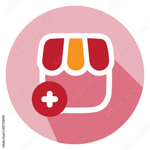 Add New Shop Storefront Icon_Circle Flat Icon