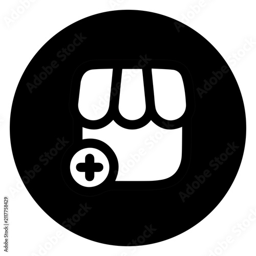 Add New Shop Storefront Icon_Circle Glyph Icon