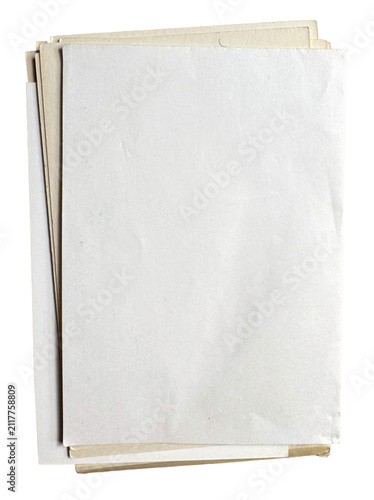Canvas Print White old notebook journal paper piece stack