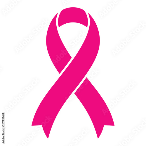 Pink breast cancer awareness ribbon symbol