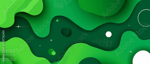 Abstract Green Organic Forms: A dynamic composition of layered green shapes with soft, organic curves creates a modern and visually appealing abstract design, evoking a sense of flow and growth.