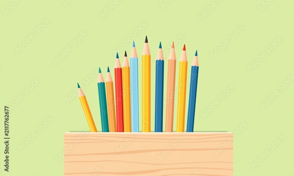 Obraz premium Colorful Pencils Row