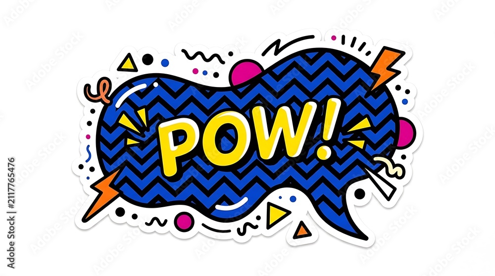 Fototapeta premium Comic book speech bubble with Pow text in retro pop art style