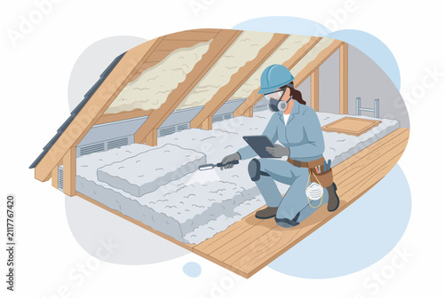 Professional Attic Insulation Installation Service by Expert Worker