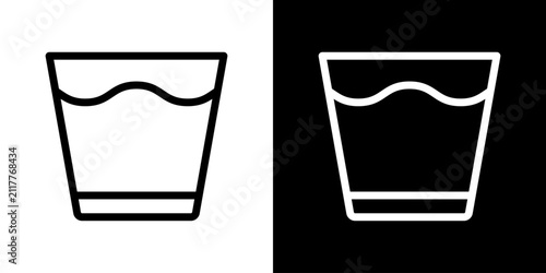 Canvastavla Glass Of Water Line Icon Set