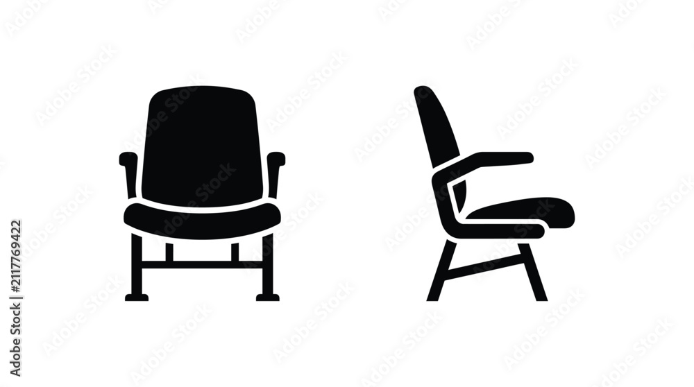 Obraz premium Office chair silhouettes on a white background simple graphic design