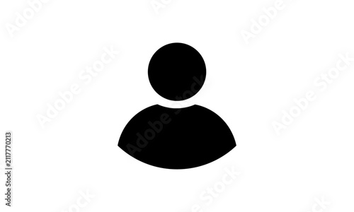Black User Profile Icon Isolated on Transparent Background