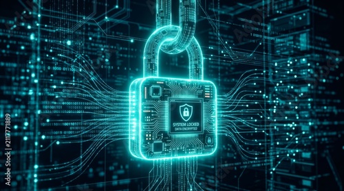 Computer Security Day. Computer monitor and padlock shield element. Secure internet connection. Cybersecurity and privacy concepts to protect data. Safe information exchange and data storage concept