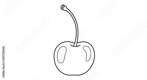 A single black outlined cherry.