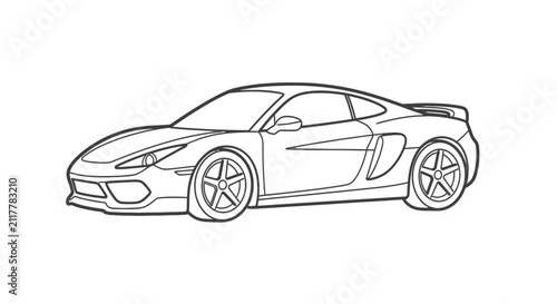 A sleek black sports car.