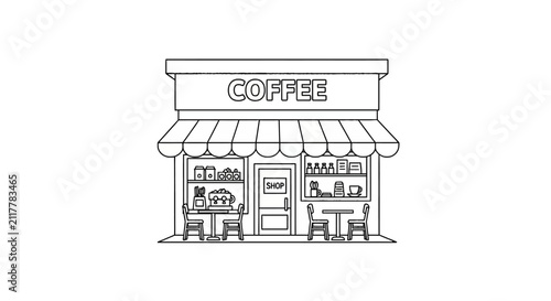 A small coffee shop storefront.