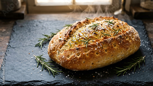 Rustic Focaccia Bread with Rosemary and Sea Salt