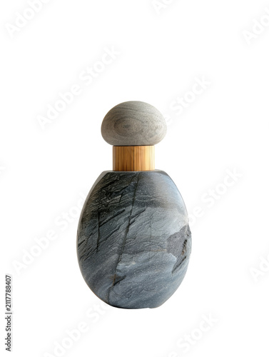 Minimalist Perfume Bottle with Natural Stone Texture