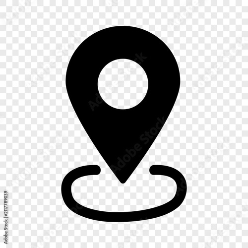 Black map pin location icon for navigation and finding places on a digital map Vector