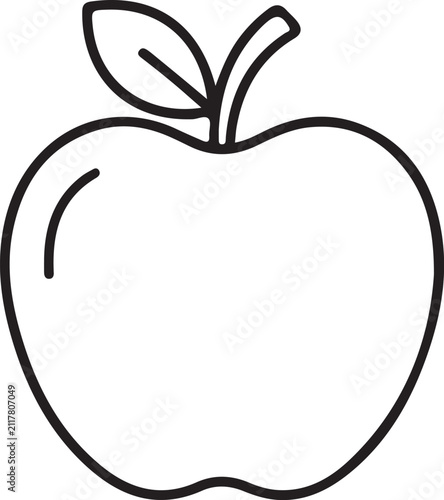 Line Art Apple Isolated