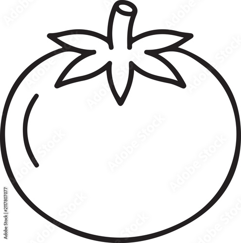 Illustrated Tomato Line Art Isolated