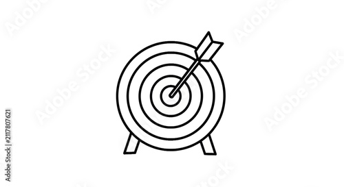 Bullseye Target with Arrow Hit.