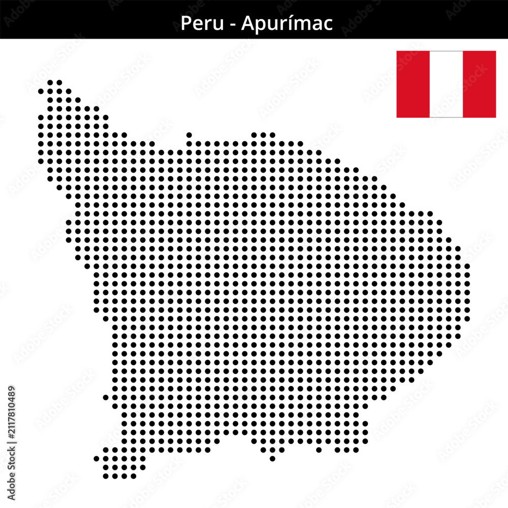 Obraz premium Map of Peru region Apurímac in medium size dots