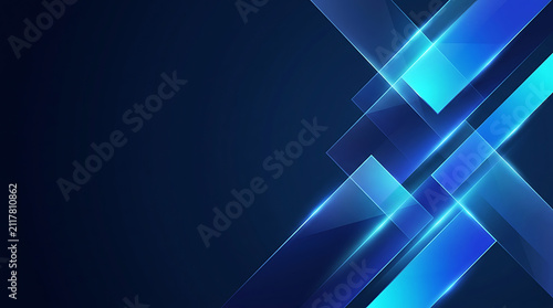 Abstract geometric light trails on dark gradient background . Ai Generated