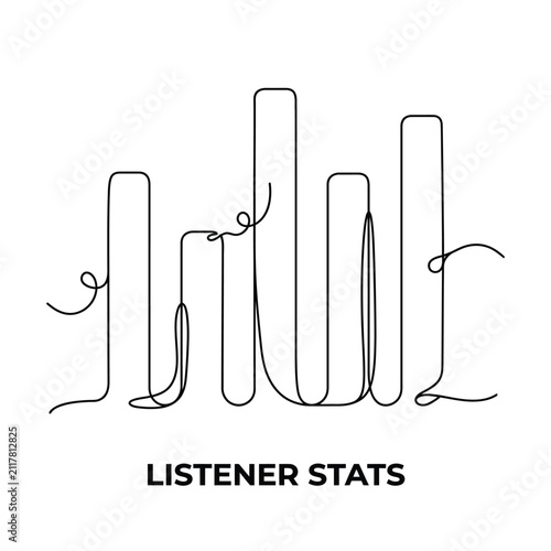 Obraz na płótnie Line graph illustration on a white background depicting fluctuating data points