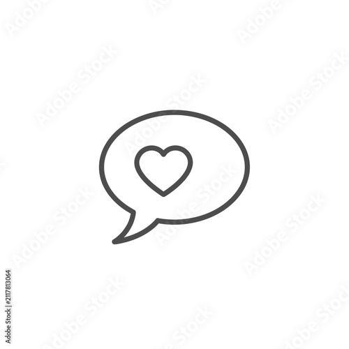 Heart in speech bubble icon symbol 1.