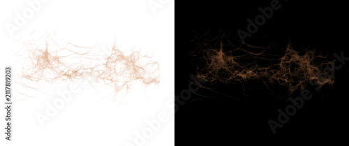 Abstract golden neural network connections, glowing copper fiber optic lines, digital brain synapse energy flow on black and white backgrounds