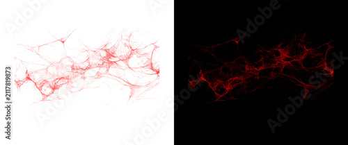 Abstract red smoke texture on white and black background, ethereal crimson mist clouds, cinematic red vapor trails for creative design overlays