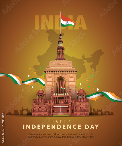 15th august happy independence day India 80 years logo greetings. abstract vector illustration design.