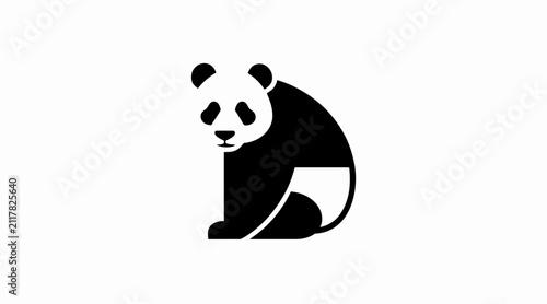 Stylized panda bear silhouette icon