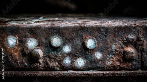 Corroded Car Underbody Marked With Inspection Chalk Circles Highlighting Damaged Areas in a Workshop Setting