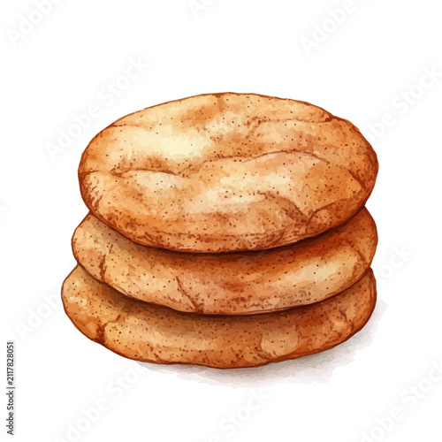 Snickerdoodles, watercolor illustration featuring playful movement and lively expressions, isolated on a white background.