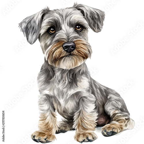 watercolor of Short-eared Dog illustration graphic, isolated on a white background.