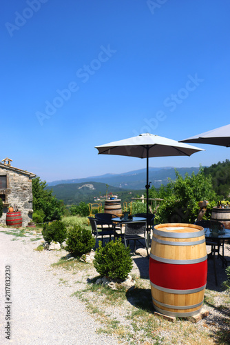 Fotografie Historical architecture and beautiful landscape in the picturesque Mediterranean street in Hum, Croatia