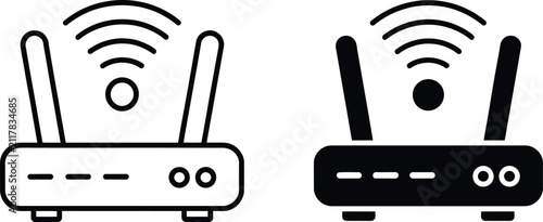 Bild auf Leinwand Wifi signal router device vector illustration