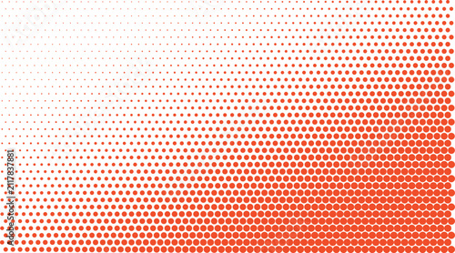 Fotografie Creative gradient pattern with red dots transitioning from sparse to dense on transparent background