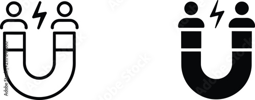 Принти на полотні U shaped magnet attracting people vector illustration
