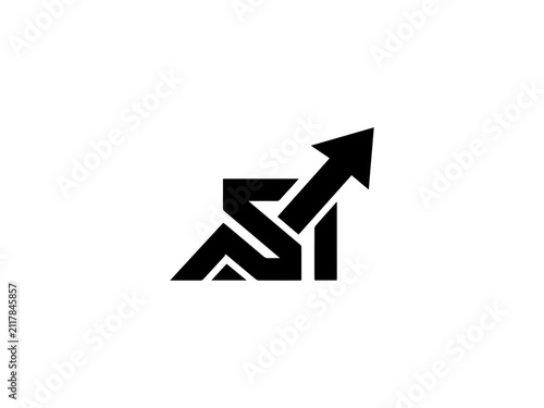 business graph icon logo design letter S