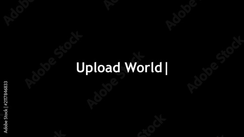 upload world Text Logo on Black Background – Modern Minimal Typography Design