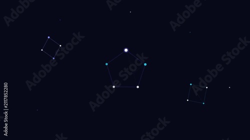 Abstract Geometric Network Connection With Glowing Nodes And Lines