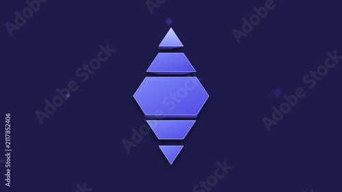 Abstract geometric diamond shape animation with pulsing layered segments