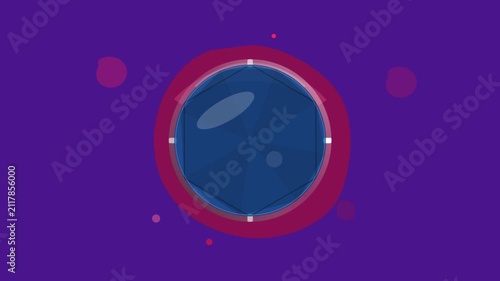 Abstract Motion Graphic Featuring a Spinning Rotating Blue Gemstone