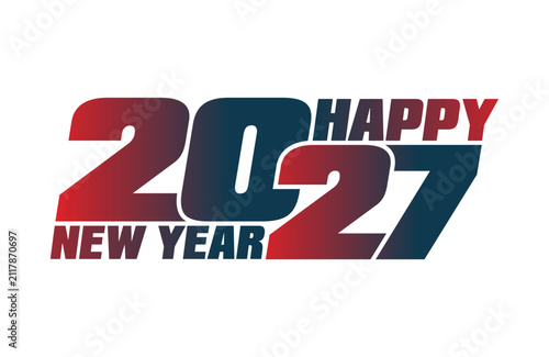 Colorful Happy New Year 2027 Lettering Vector Design