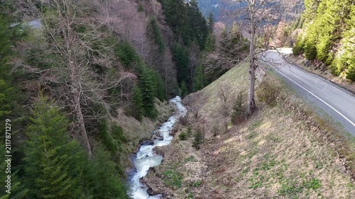 River flowing through a lush valley in Hamsikoy Trabzon