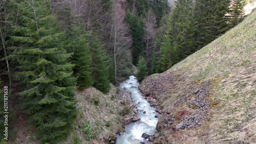 River flowing through a lush valley in Hamsikoy Trabzon