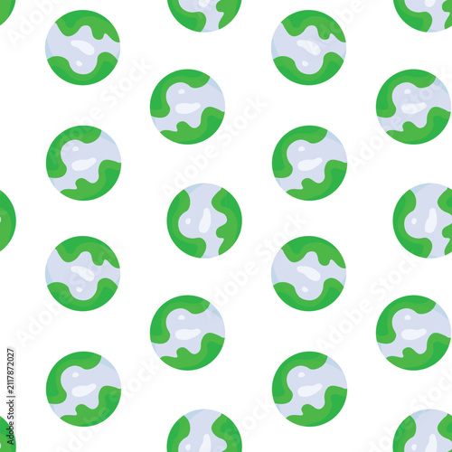 Playful planet pattern for fabric, wallpaper, wrapping, stationery
