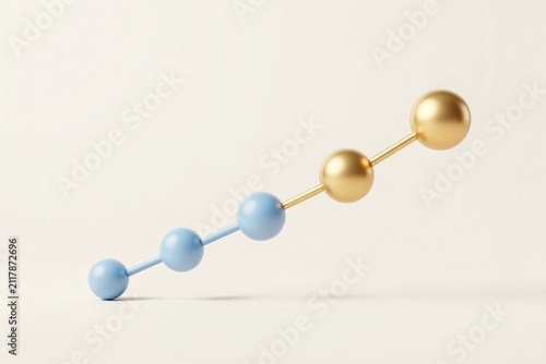 Progressive Node Sequence with Blue to Gold Spheres
